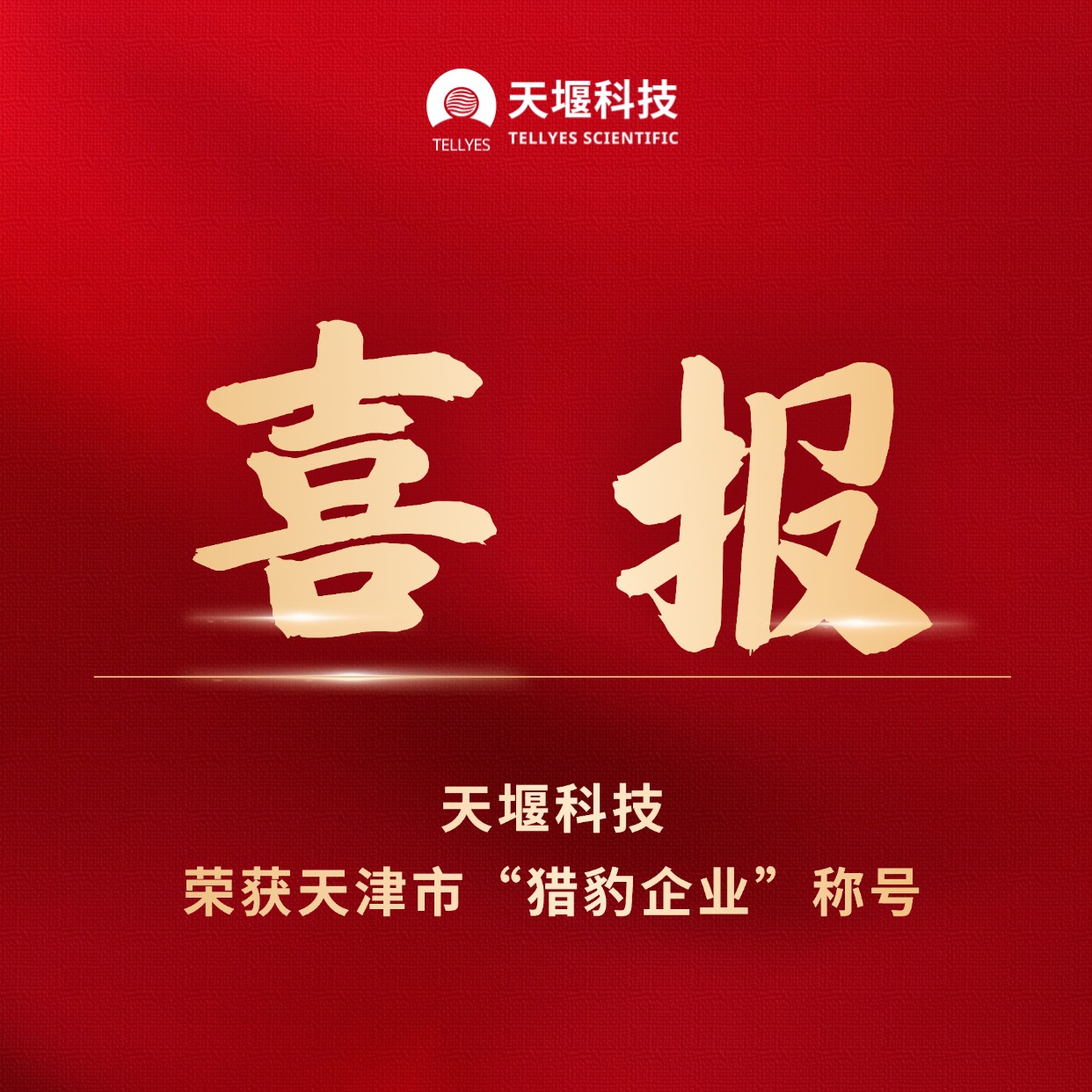 天堰科技榮獲天津市“獵豹企業(yè)”稱號！